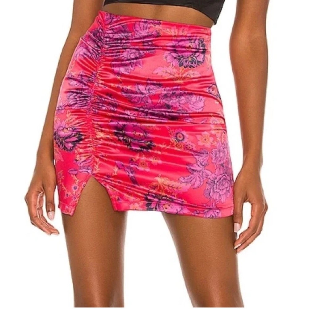 NWOT Free People Ava's Pink Floral Mini Skirt